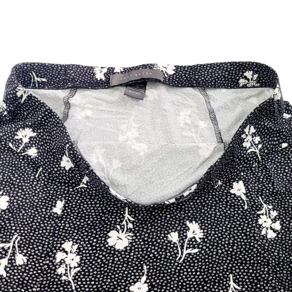 2/$20 Y2K Suzy Shier Black & White Floral Pattern Dress Skirt Size: Large - Picture 4 of 8